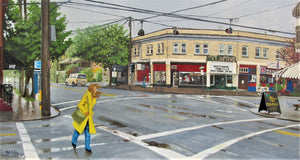 Clinton Corner in Portland Oregon, oil on canvas painting by Phil Fake