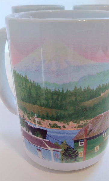 'River View' Panorama Mugs, Set of 4