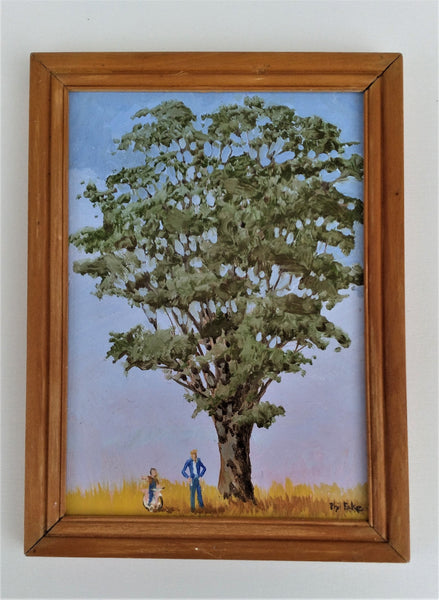 'Under the Big Tree' mini oil painting