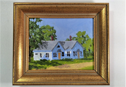 'Neighbors' mini oil painting