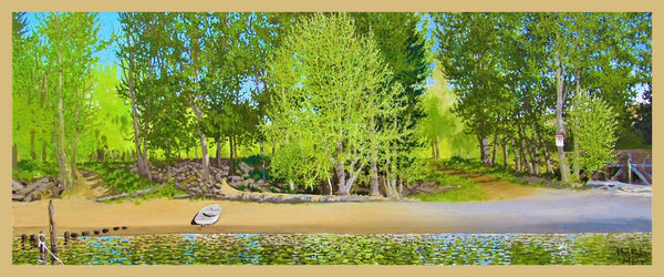 ‘Creosote Cove’ oil painting on canvas 16″h x 40″w