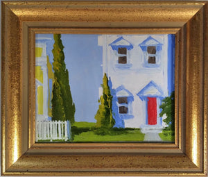 'The Red Door' mini oil painting
