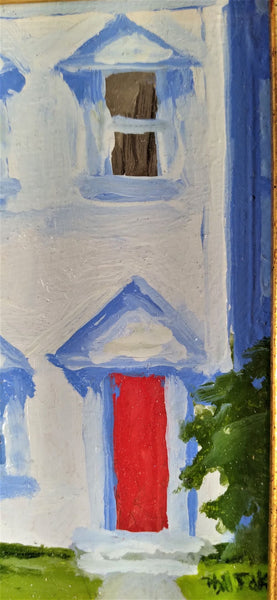 'The Red Door' mini oil painting