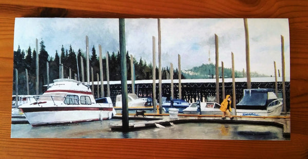 'Winter Marina' blank card