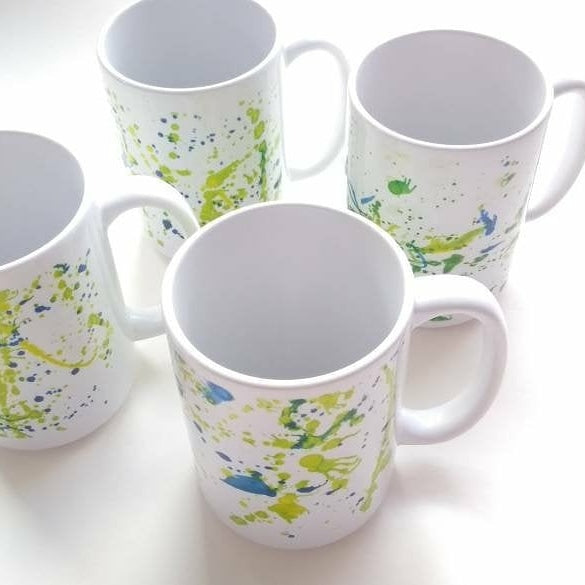 'Spring Dance', ceramic art mugs, set of 4