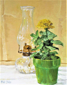 'A Moment' oil painting on board 20″h x 17″w