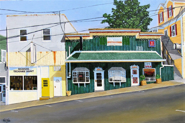 'Evergreen Cafe' oil on canvas