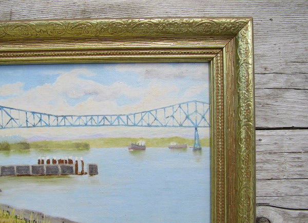 'Lewis & Clark Bridge' gicleé on canvas board 13"h x 16"w framed
