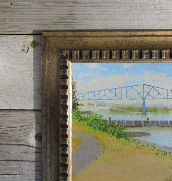 'Lewis & Clark Bridge' gicleé on canvas board 15"h x 18"w framed