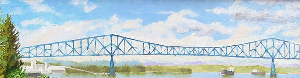 ‘Lewis & Clark Bridge’ oil painting on canvas board 12″h x 16″w