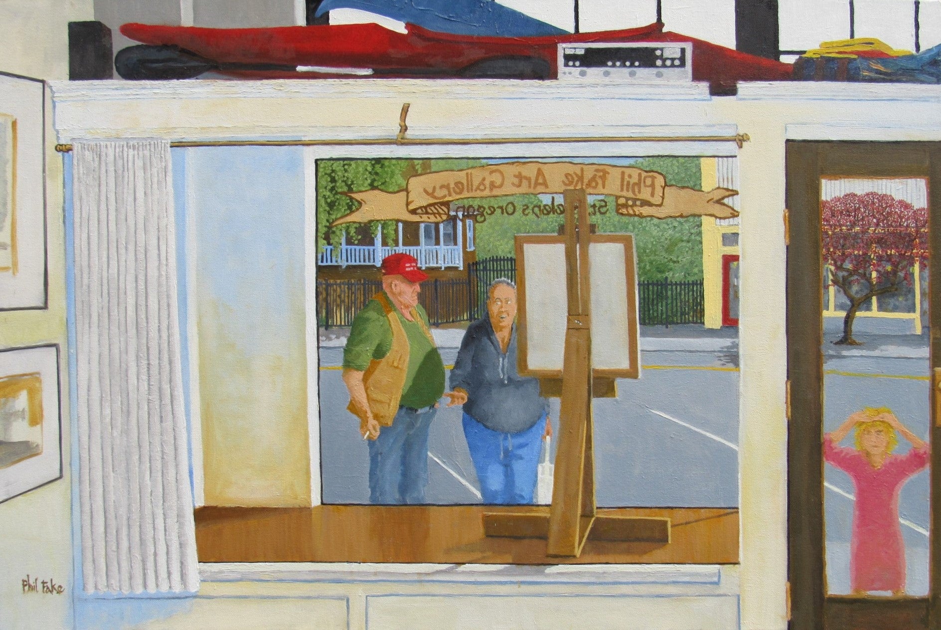'Gallery Window' oil painting on canvas 24"h x 36"w