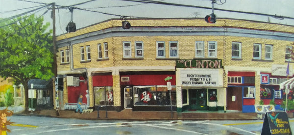 'Clinton Corner' gicleé #1 framed 18"h x 24"w