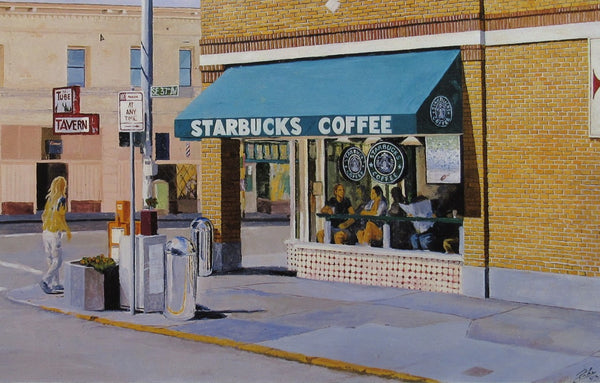 'The Morning After Nighthawks' matted print 18"h x 24"w